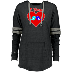 9th Wedding Anniversary Gift Present  Love Birds Heart Ladies Hooded