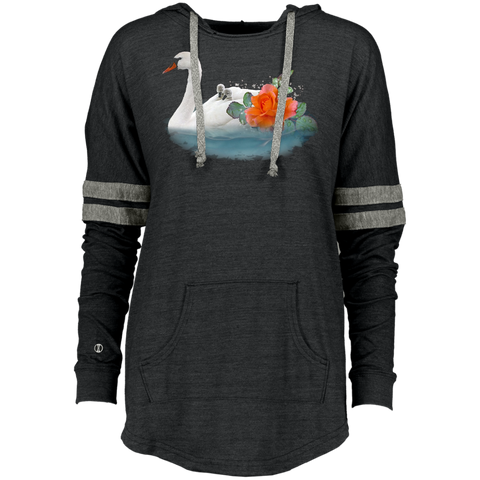 Beautiful Floating Swan   Baby chicks Swan Lovers Ladies Hooded
