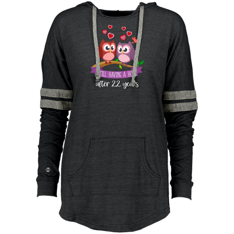 22nd Wedding Anniversary for Couple that love owl Ladies Hooded