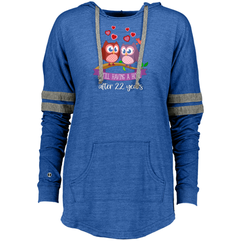 22nd Wedding Anniversary for Couple that love owl Ladies Hooded