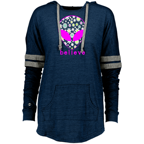 Believe  UFO Alien Head Ladies Hooded